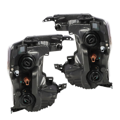 20-22 Ford Superduty Black Housing With Orange Reflector Halogen Headlights