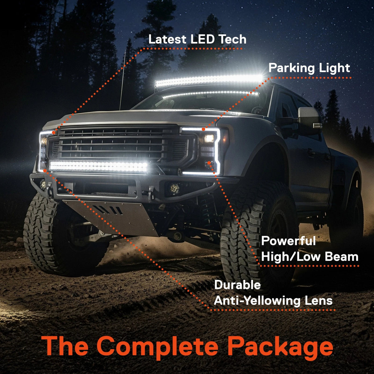 20-22 Ford F250 F350 F450 Superduty Black Projector V1 Headlights