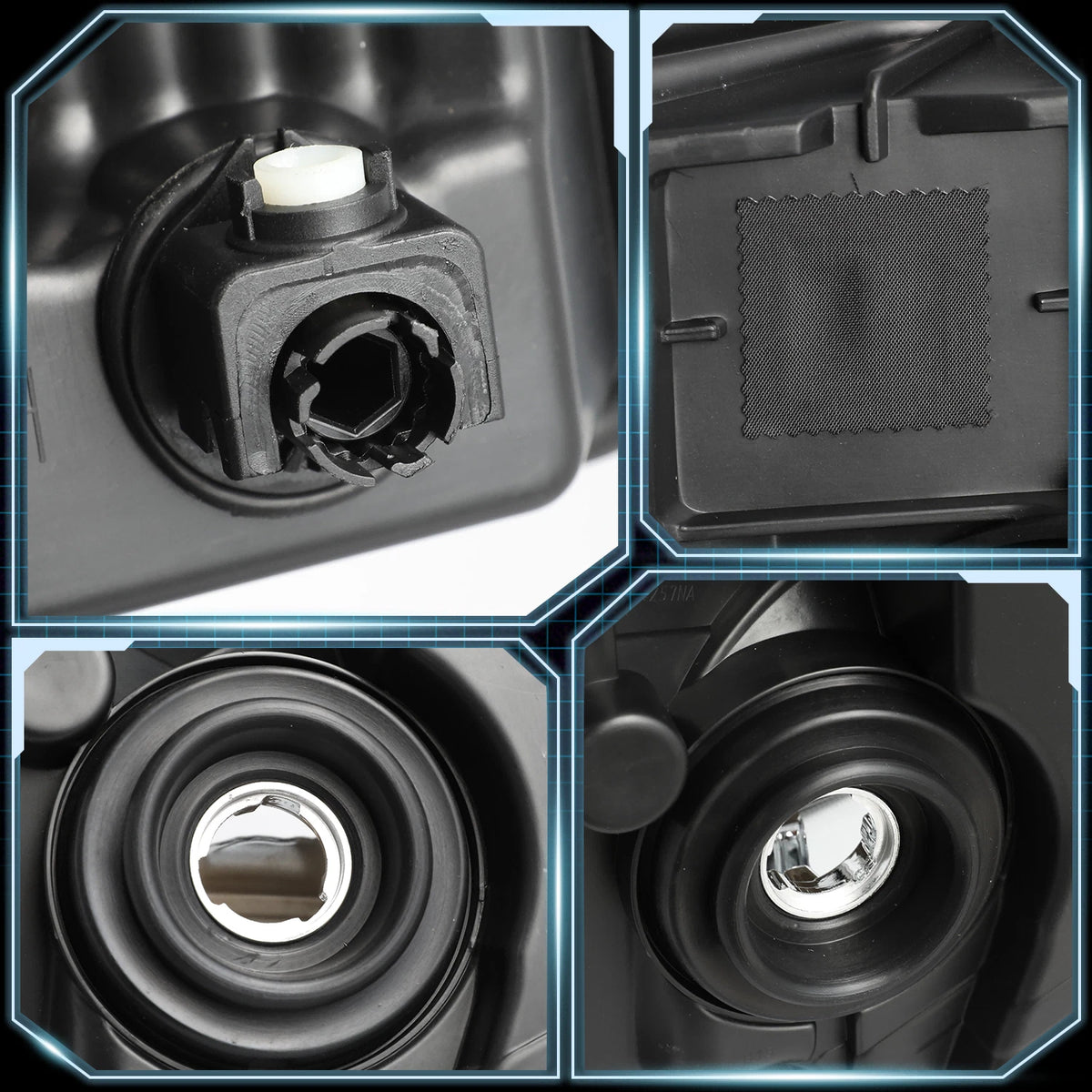 20-22 Ford Superduty Black Housing With Clear Reflector Halogen Headlights