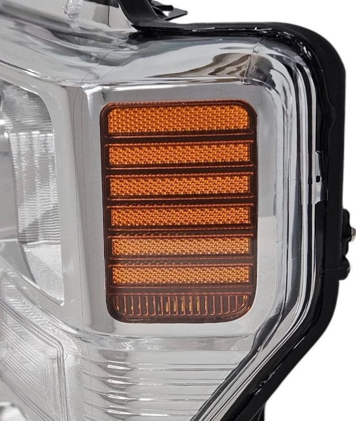 20-22 Ford Superduty Chrome Housing With Orange Reflector Halogen Headlights