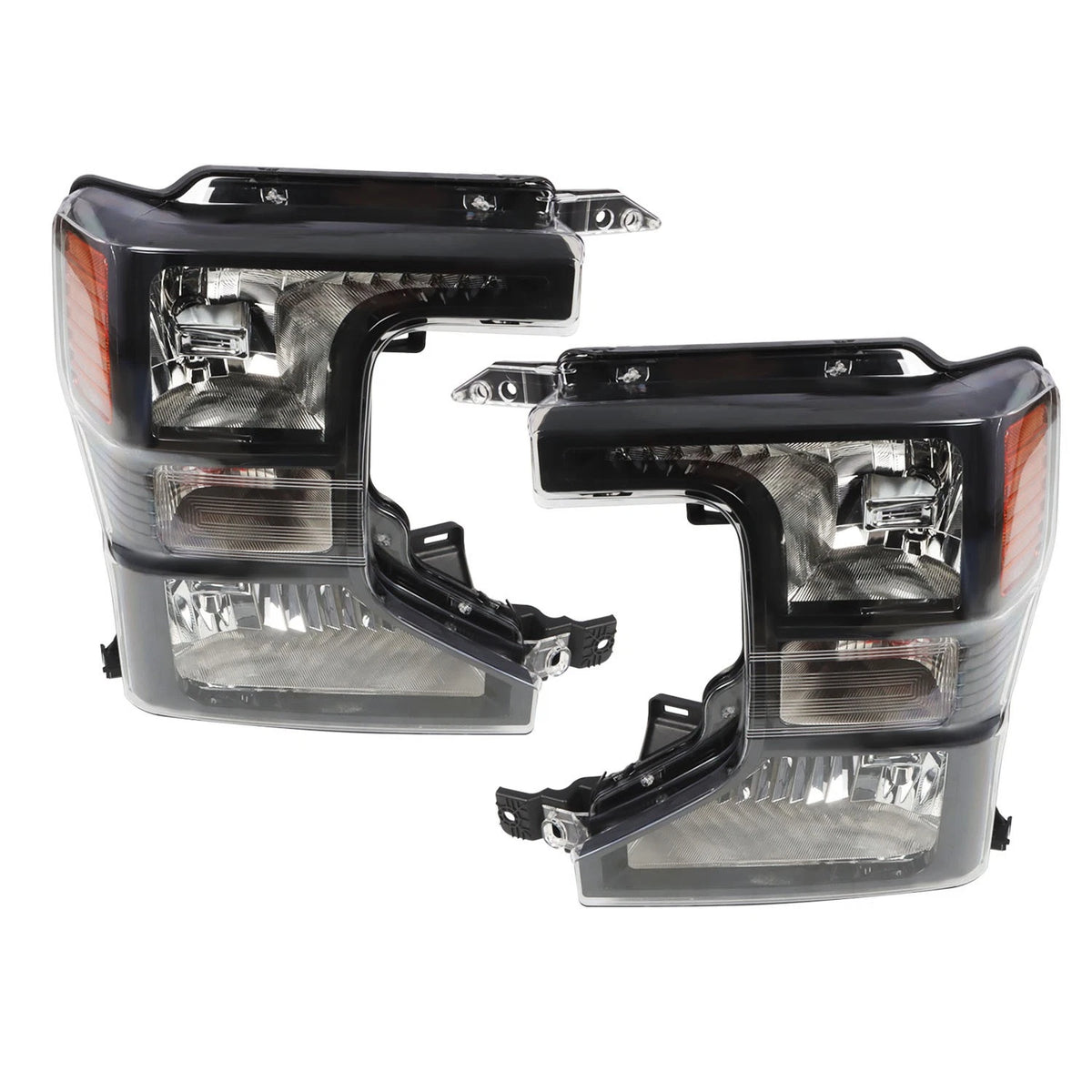 20-22 Ford Superduty Black Housing With Orange Reflector Halogen Headlights