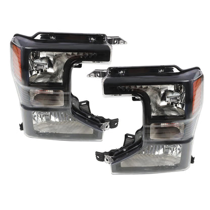 20-22 Ford Superduty Black Housing With Orange Reflector Halogen Headlights