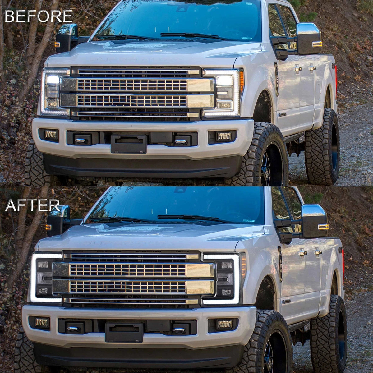 17-19 Ford F250 350 450 F550 Super Duty Dynamic Turn LED Headlights