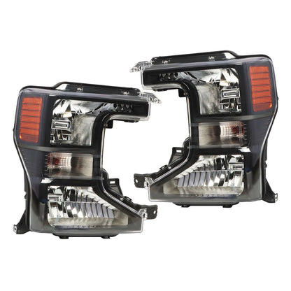 20-22 Ford Superduty Black Housing With Orange Reflector Halogen Headlights