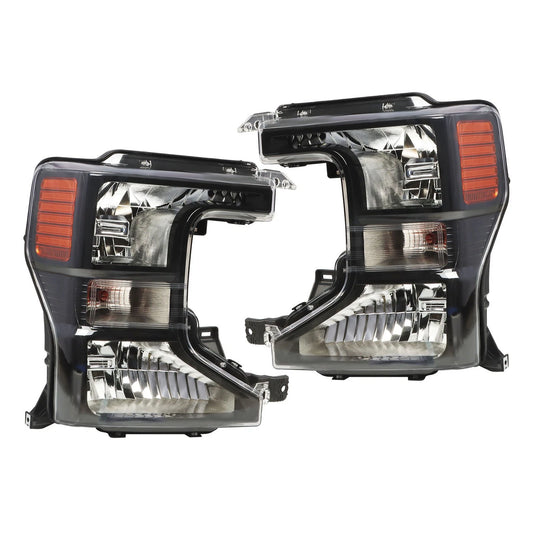20-22 Ford Superduty Black Housing With Orange Reflector Halogen Headlights