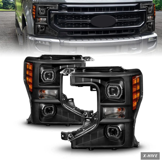 20-22 Ford F250 F350 F450 Superduty Black Projector V2 Headlights