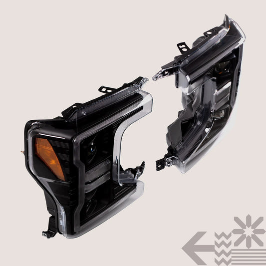 20-22 Ford F250 F350 F450 Superduty Black Projector V1 Headlights
