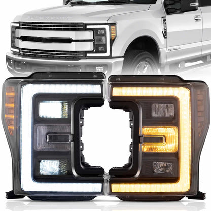 17-19 Ford F250 350 450 F550 Super Duty Dynamic Turn LED Headlights
