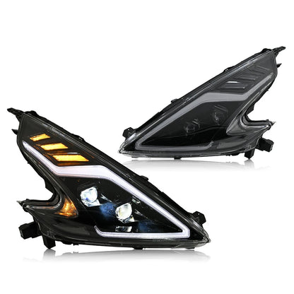 09-20 Nissan 370Z Black Housing Start Up Animation Headlights