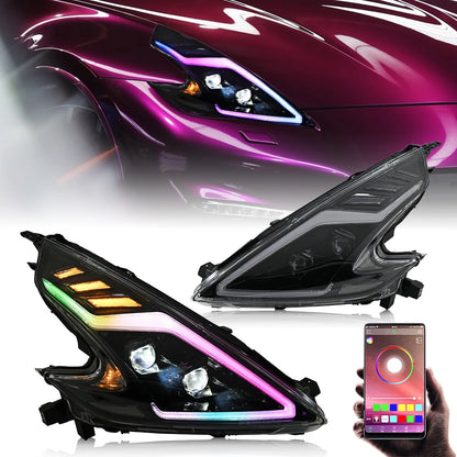 09-20 Nissan 370Z RGB Black Housing Sequential Headlights