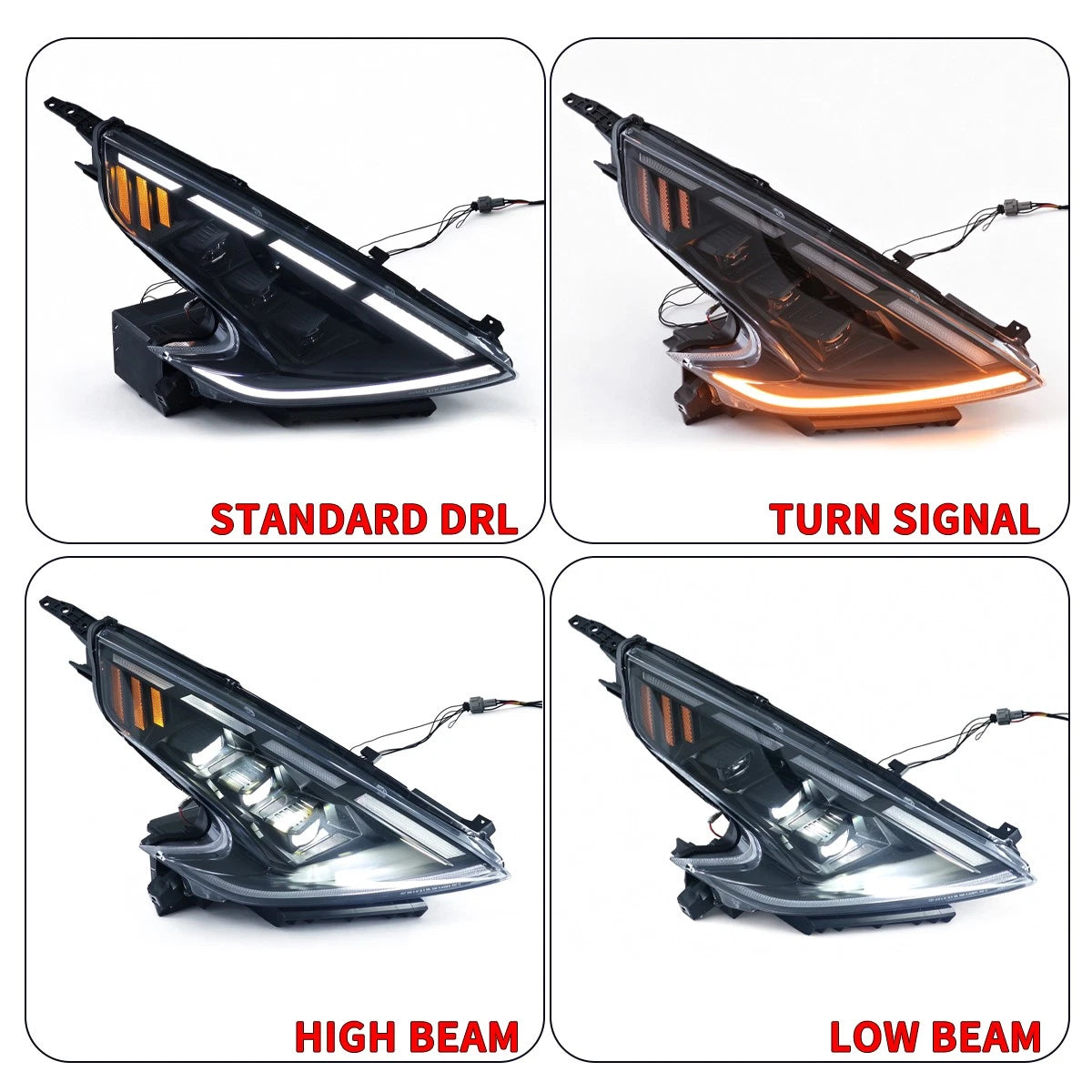 09-20 Nissan 370z SINDAR RGB Black Housing LED Headlight